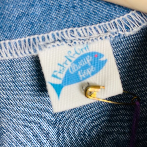 NWT Fish & Grits Denim Designer Girls Boutique Wrap Dress Size 4 - Picture 6 of 7